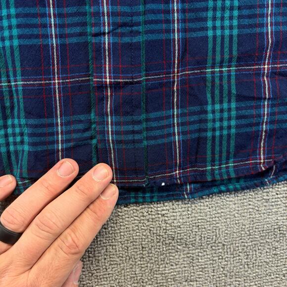 Vintage Pendleton Men's Button Up Shirt Blue/Green Medium Plaid 100% Virgin Wool - Picture 6 of 9